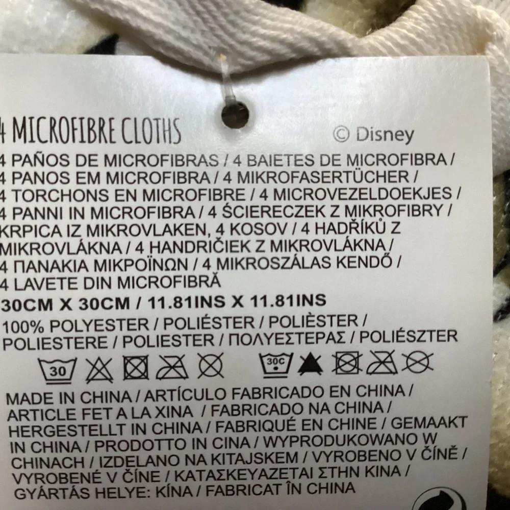 Disney Microfiber Cloths New with Tag 4 cloths per pack Total = 12 cloths